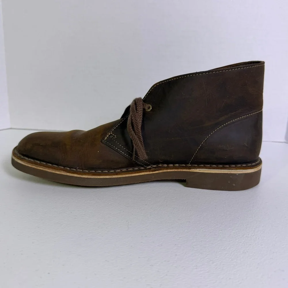 Clarks Desert Boots Mens 7.5 Brown Beeswax Leather Chukka Ankle Boots